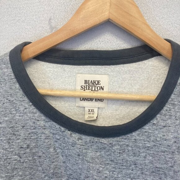 Blake Shelton X Lands End Men's Serious Sweatshirt XXL 50-52 Heather Gray Crew - Picture 8 of 16